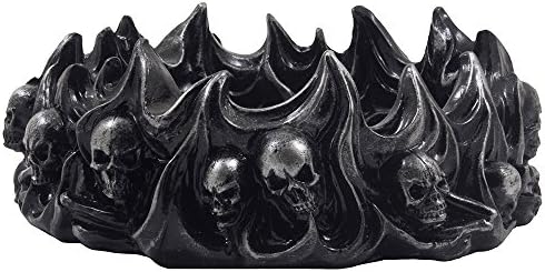 Spooky Skulls and Crossbones Flame Ashtray Decor