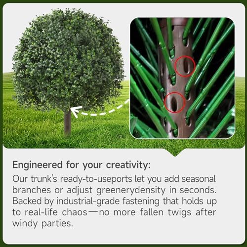 26 Boxwood Topiary Balls Artificial Set of 2