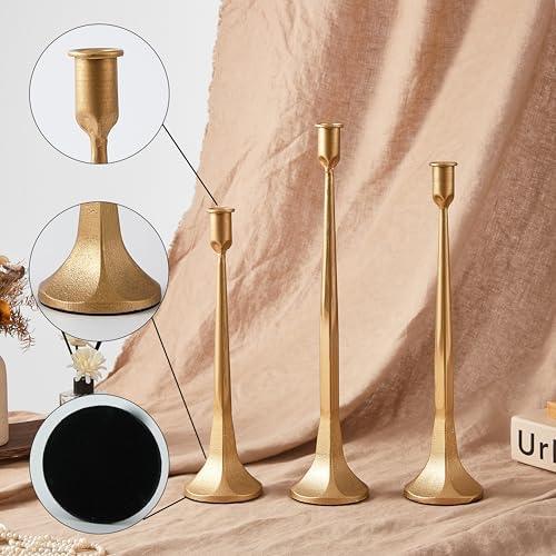 Denique Iron Taper Candle Holder Set of 3