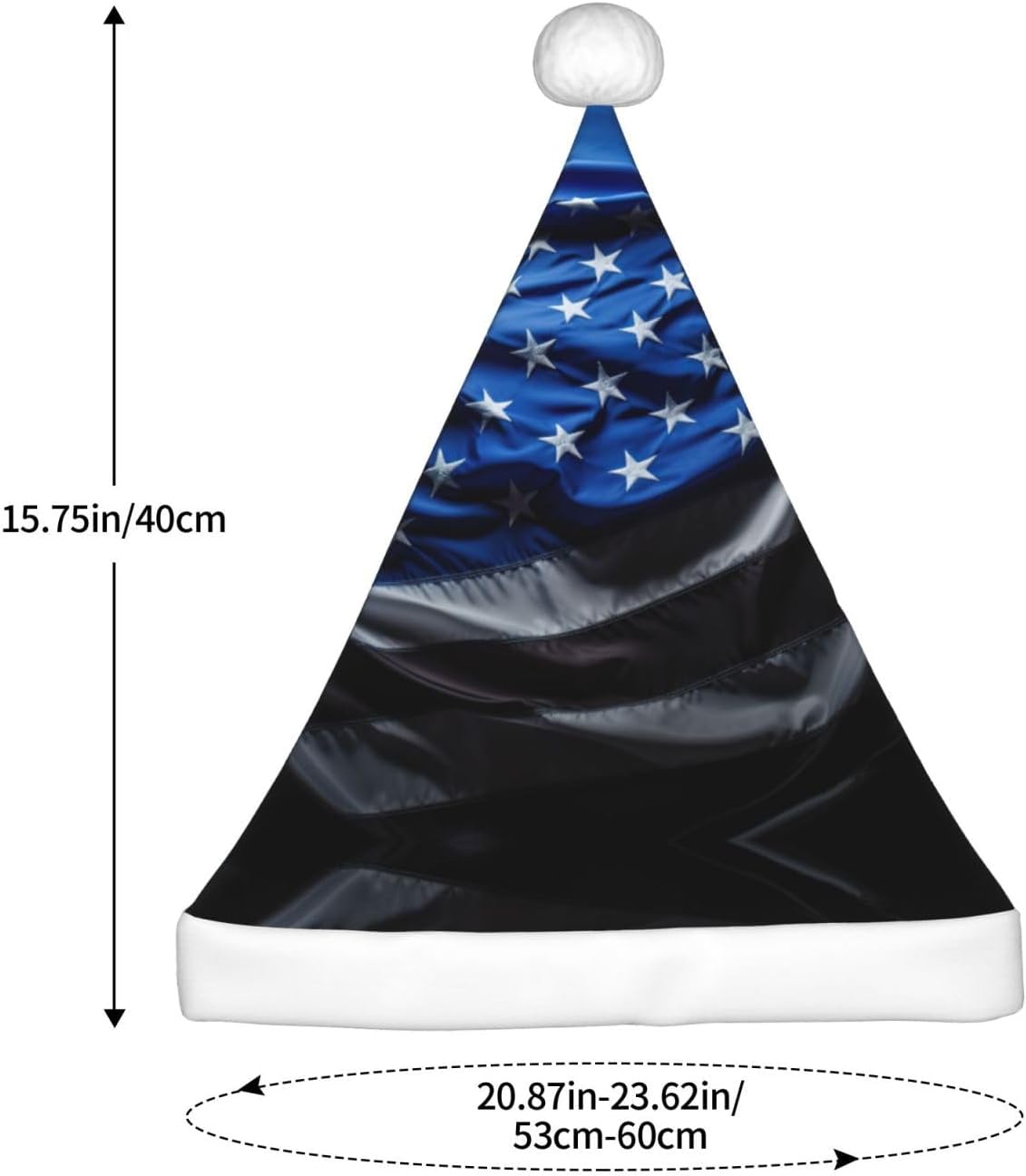 American Thin Blue Line Flag2 Print Santa Hat Plush