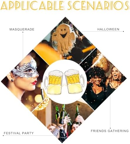 STOBOK 2pcs Beer Mug Eyeglasses Photo Booth Props