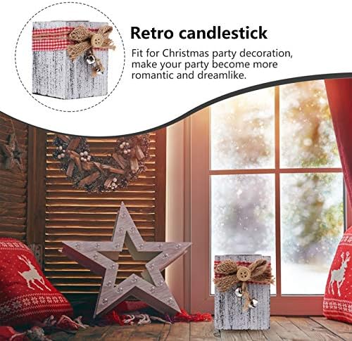 Vintage Wooden Christmas Candle Holder