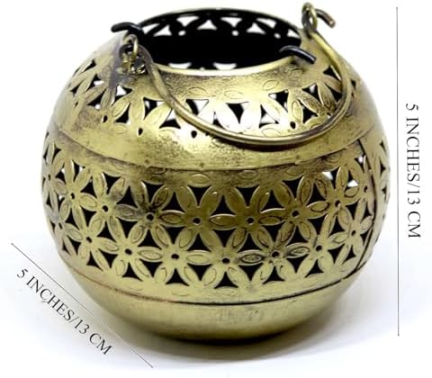 Decorative Brass Bowls with Floral Design Candle Holder