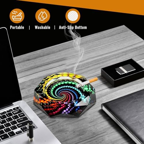 Durable Cigar Ashtray with Circle Design