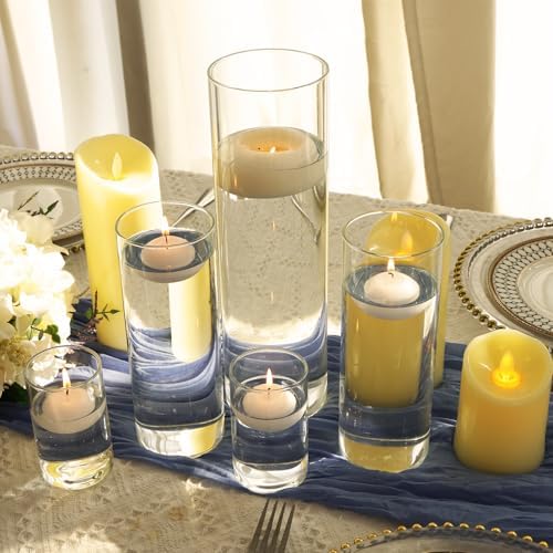 Fixwal 3 Pack Clear Glass Cylinder Vases 4 8 12 Inch