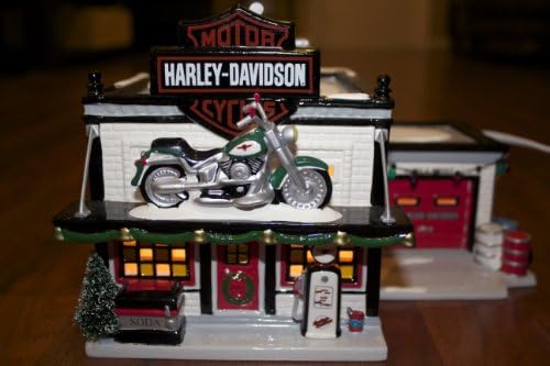 Dept 56 Snow Village Harley Davidson Motorcycle Shop 1