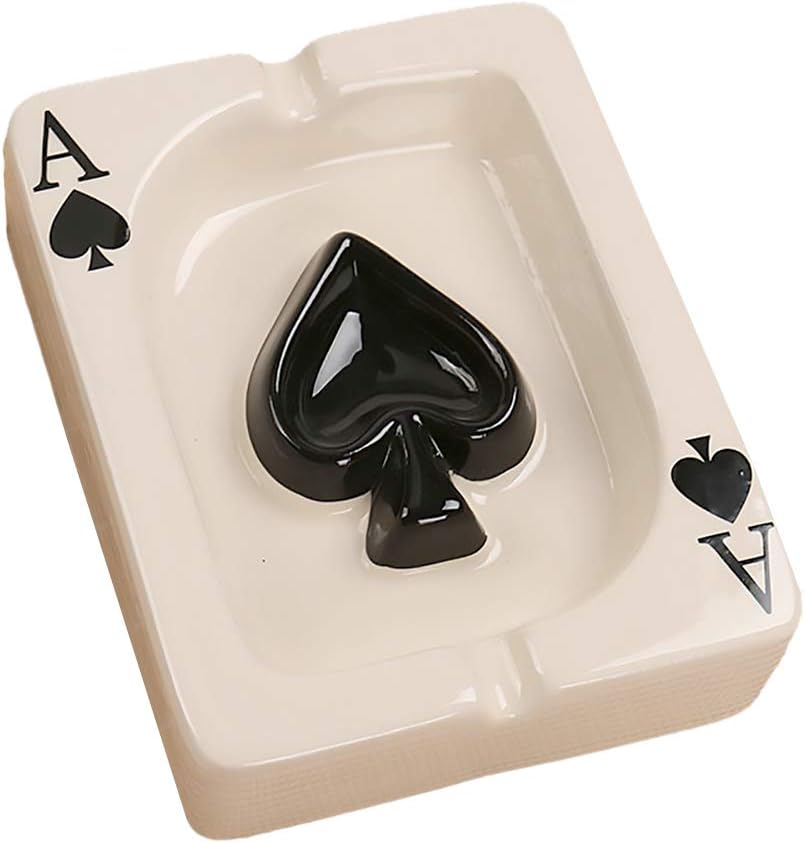 Creative Poker Ceramic Ashtray - Indoor Outdoor Use
