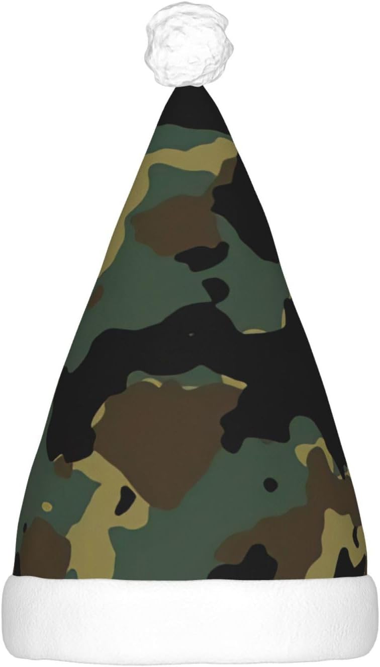 Camouflage Christmas Santa Hat with Light Up LED
