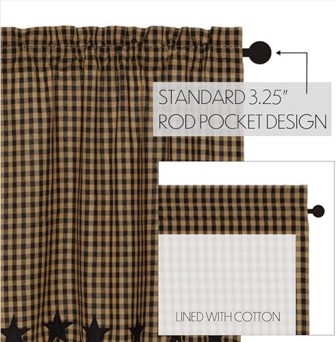 VHC Brands Star Cotton Prairie Swag Curtains Raven Black