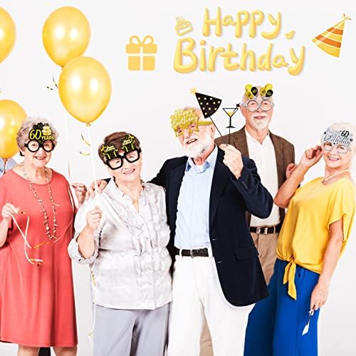 Threan 36 Pcs 60th Birthday Paper Eyeglasses