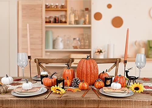 DearHouse 7Pcs Artificial Pumpkin Fall Decor Set