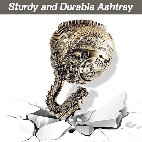 Stylitzy 2025 Dragon Ashtray with Lid for Cigarettes