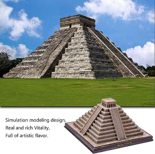 NUNETH Mayan Pyramid Resin Sculpture Gray