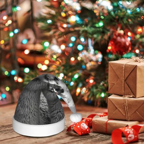 I Love Alpacas Plush Santa Hat for Adults