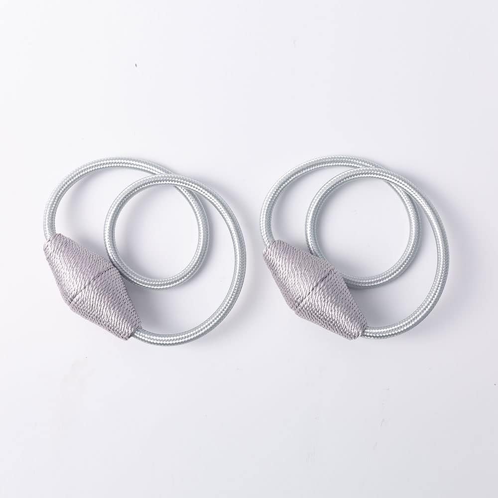 2 Pack Strong Magnetic Curtain Holdbacks with Decorative Weave