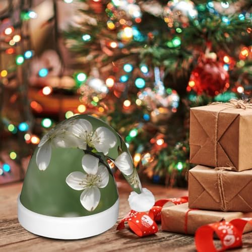 Spring Dogwood Blossoms Print LED Christmas Hat Unisex Adult