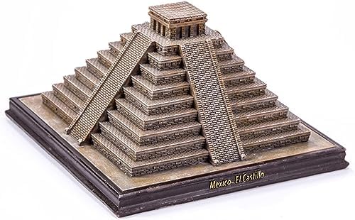 NUNETH Mayan Pyramid Resin Sculpture Gray