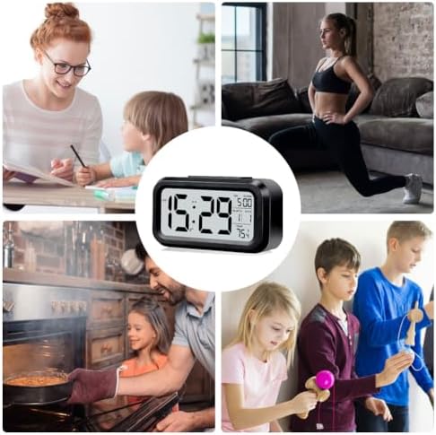 Digital Alarm Clock with LCD Display and Indoor Temperature