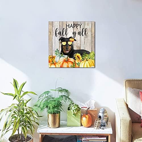 Thanksgiving Hello Fall Decor Wood Plaque 8x8in