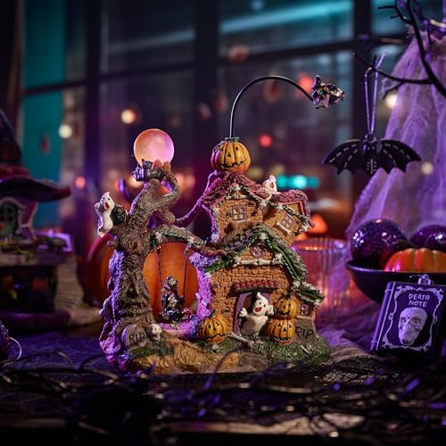 Valery Madelyn Lighted Halloween Village Houses with Music
