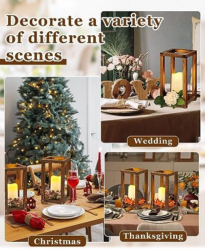 16 Pcs Lantern Wedding Centerpieces Set Brown