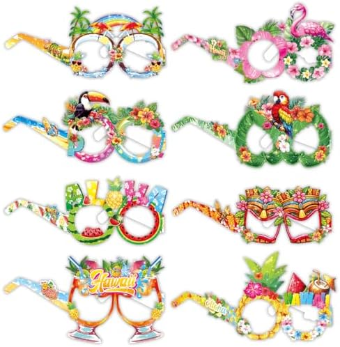 24 Pack Hawaiian Party Paper Sunglasses