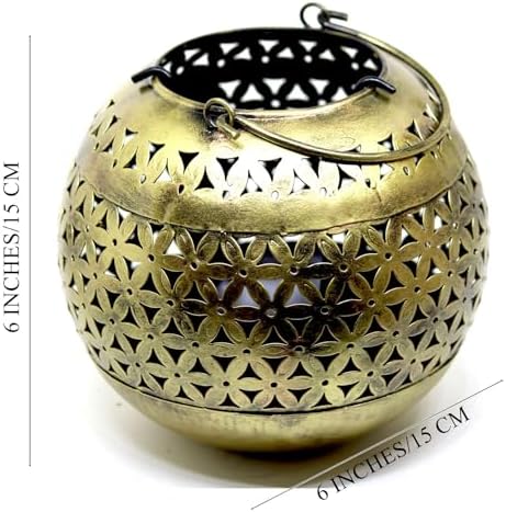 Decorative Brass Bowls with Floral Design Candle Holder