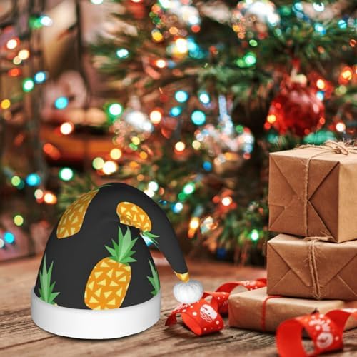 QINZHENG Pineapple Santa Hat Personalized Christmas Headwear for Women