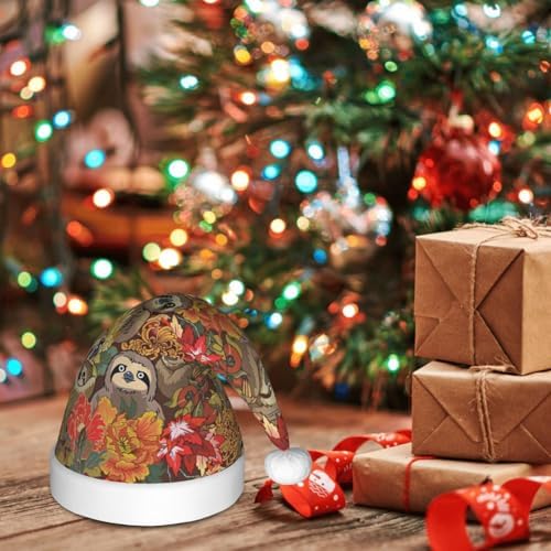 Funny Sloths Christmas Santa Hat Small Size Party Gift