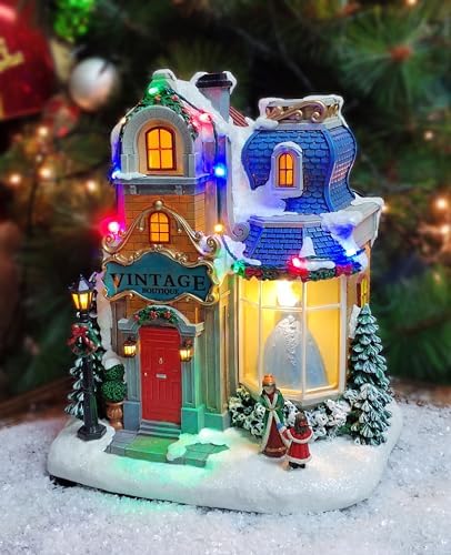 Moments In Time 106 Inch Polyresin Christmas Village with LED Lights and Music