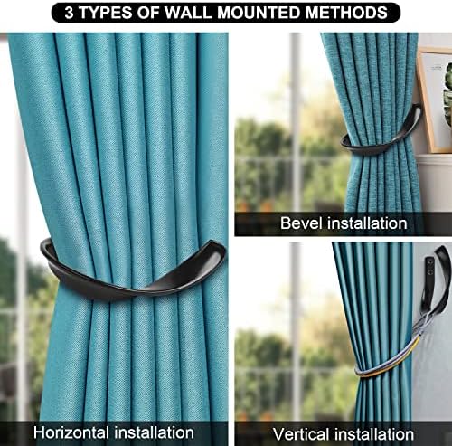 Decorative Aluminum Curtain Holdbacks for Window Dcor Black