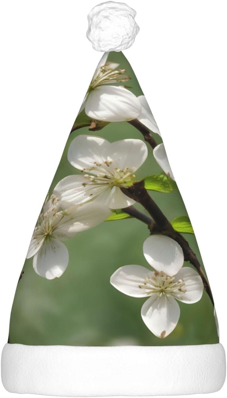 Spring Dogwood Blossoms Print LED Christmas Hat Unisex Adult