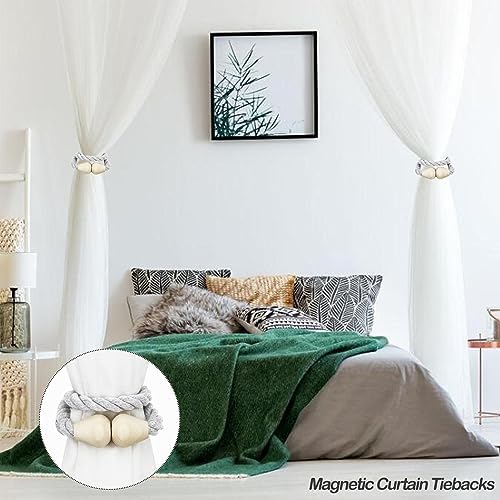 Magnetic Curtain Tiebacks 2 Pack Grey