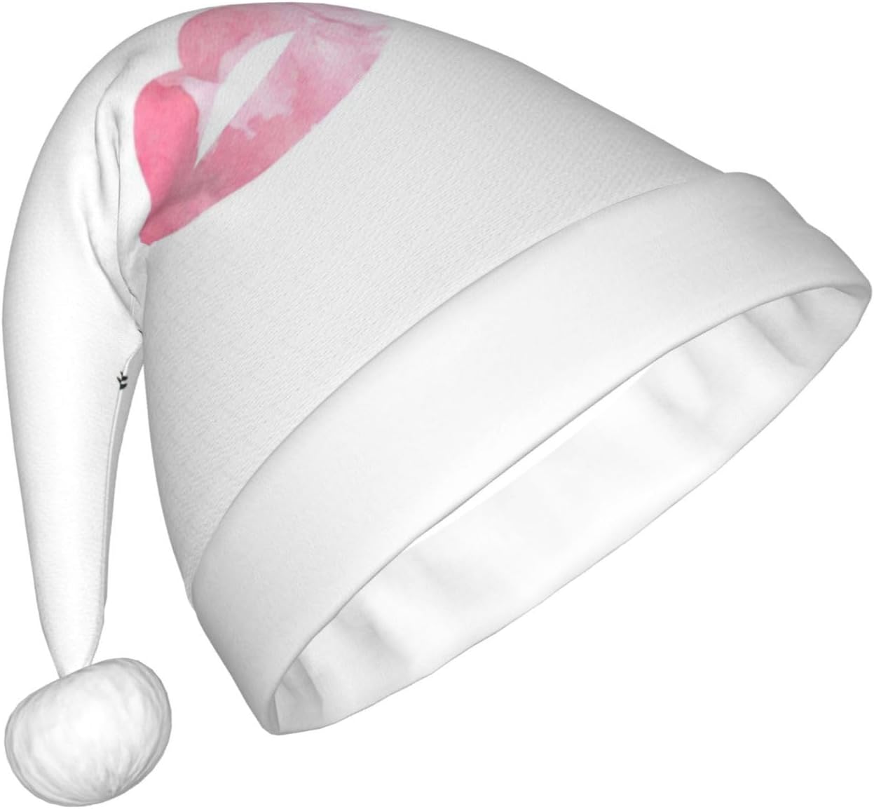 Personalized Santa Hat with Eyelash Lip White Print for Women