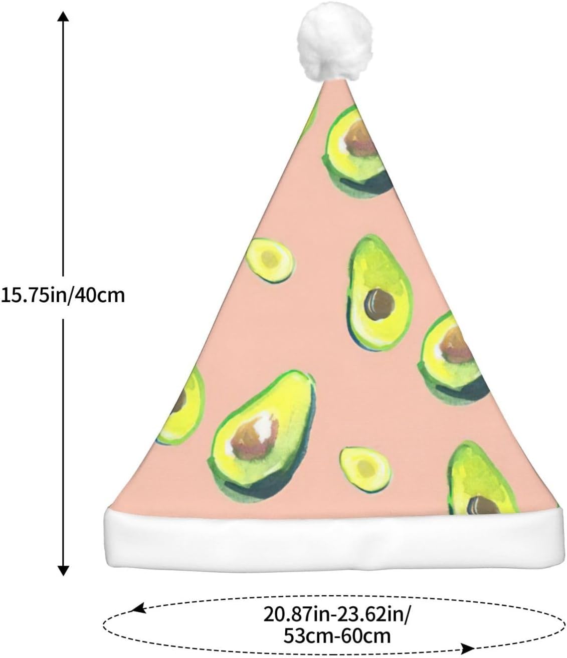 QIN ZHENG Avocado Print LED Christmas Hat for Adults