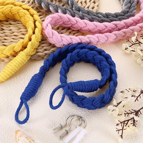 Uxcell 4Pcs Rope Curtain Tiebacks with Metal Hooks Dark Gray