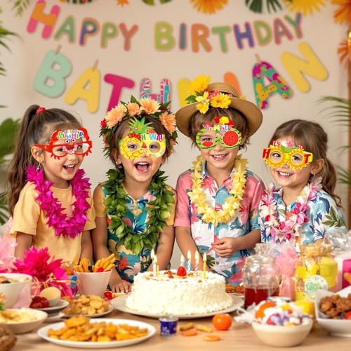 24 Pack Hawaiian Paper Sunglasses for Luau Parties