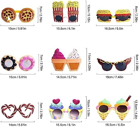 Funny Party Sunglasses 9 Pack for Events and Photo Booth