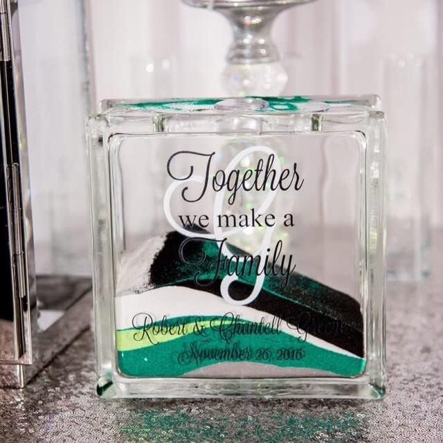 Glass Personalized Blended Family Sand Ceremony Set with Lid