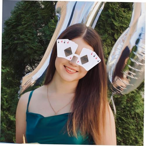 2pcs Poker Themed Sunglasses for Party Fun