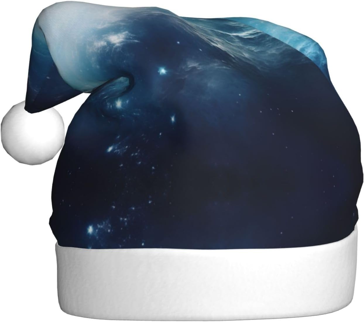 Galaxy Print Christmas Santa Hat Plush Funny for Adults