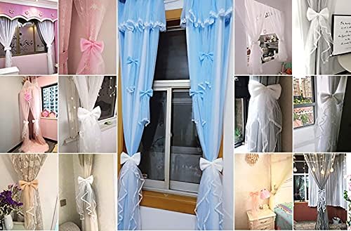 2 Pcs Gauze Curtain Tiebacks with Tassels