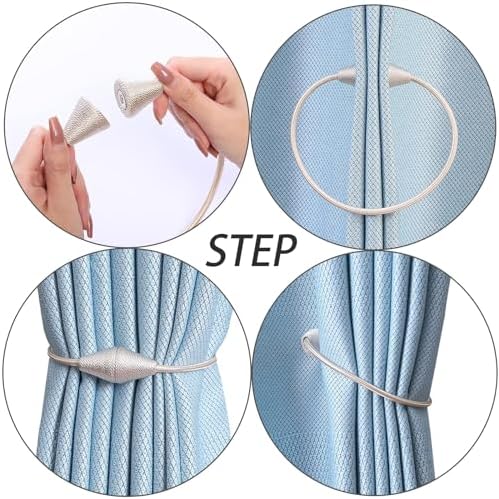 JoySusie Magnetic Curtain Tiebacks Black Cone Shape