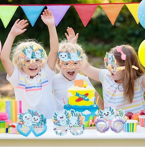 12 Pcs Blue Axolotl Party Eyewear for Birthday Decorations