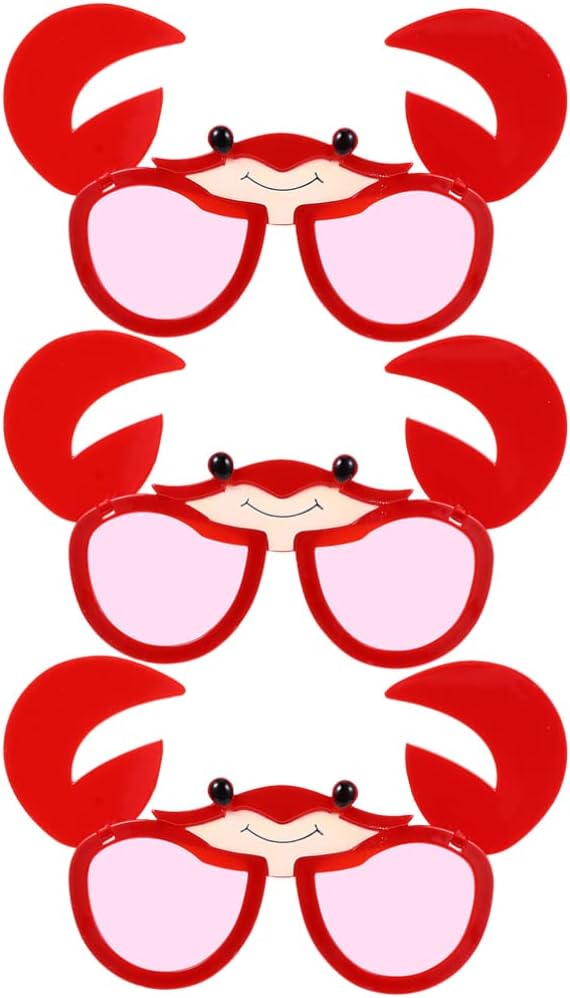 PRETYZOOM 3 Pcs Funny Crab Sunglasses for Parties