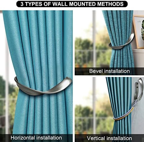 Decorative Curtain Holdbacks Hooks Holders for Drapes Grey