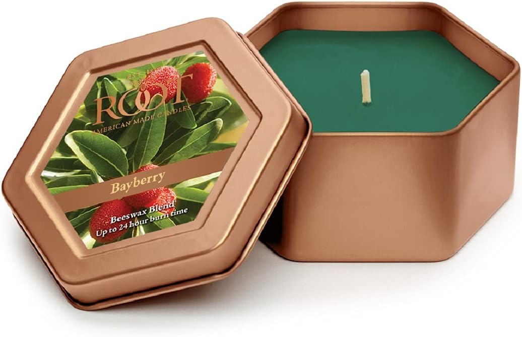 Root Candles Honeycomb Traveler Scented Beeswax Candle Bayberry 4 Ounce