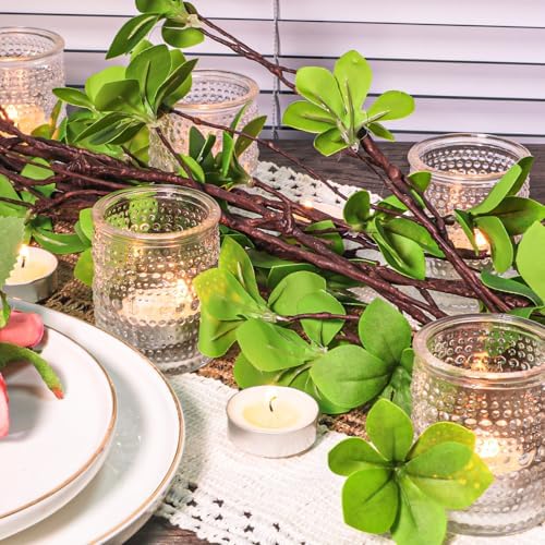 HOXHA 6 Pack Clear Glass Votive Candle Holders