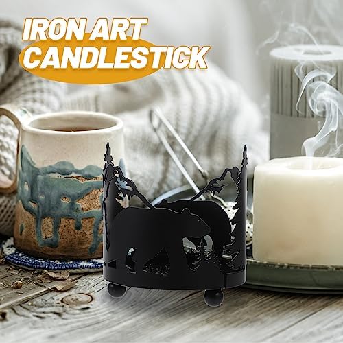 LOGOFUN Christmas Tree Candle Holder Metal Decor