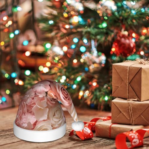 Beautiful Flower Cake3 Print Christmas Santa Hat Small Size